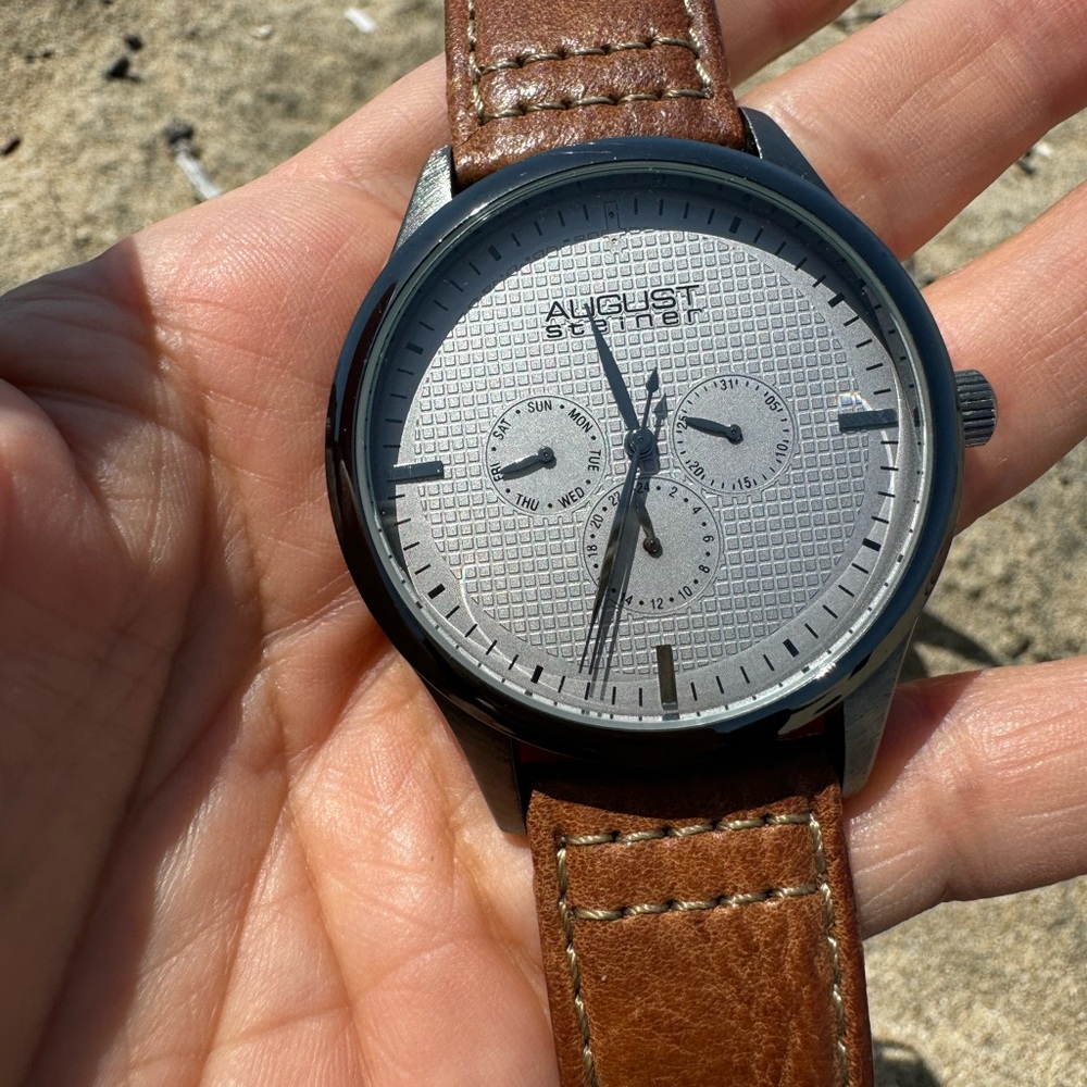 August Steiner Brown Leather Watch